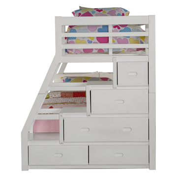 Jason Loft Haven - Rustic Wooden Twin over Full Bunk Bed with Classic Frame Design