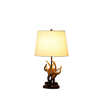 CoolTech 26" Natural And Brown Antlers Table Lamp With White Shade