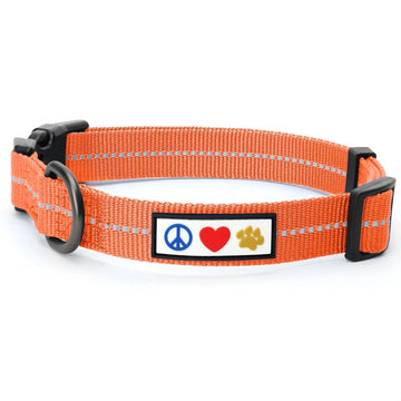 EcoPaws Reflective Dog Collar – Small Coral Recycled Material for Safety & Comfort