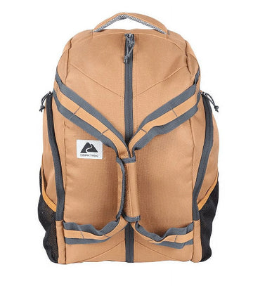FlexPack 35L Convertible Backpack Duffel - Durable Brown Polyester Travel Bag