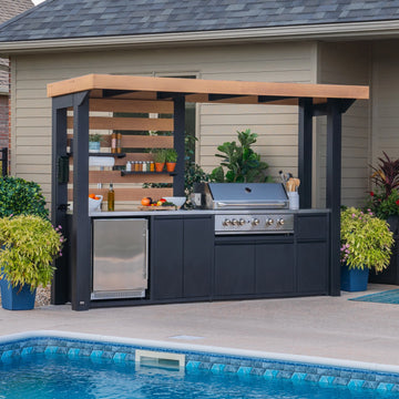 FusionFlame 5-Burner Outdoor Grill - Black Stainless Steel Gas BBQ