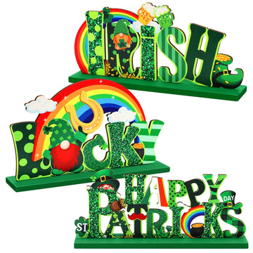 3 Pcs St. Patrick'S Day Decorations Cute Saint Patricks Day Decorations Home Decor Shamrock Decorations Irish Table Decorations (Green)