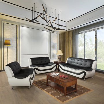 Luxura White Leather Sofa Set - Modern & Stylish Living Room Seating Collection