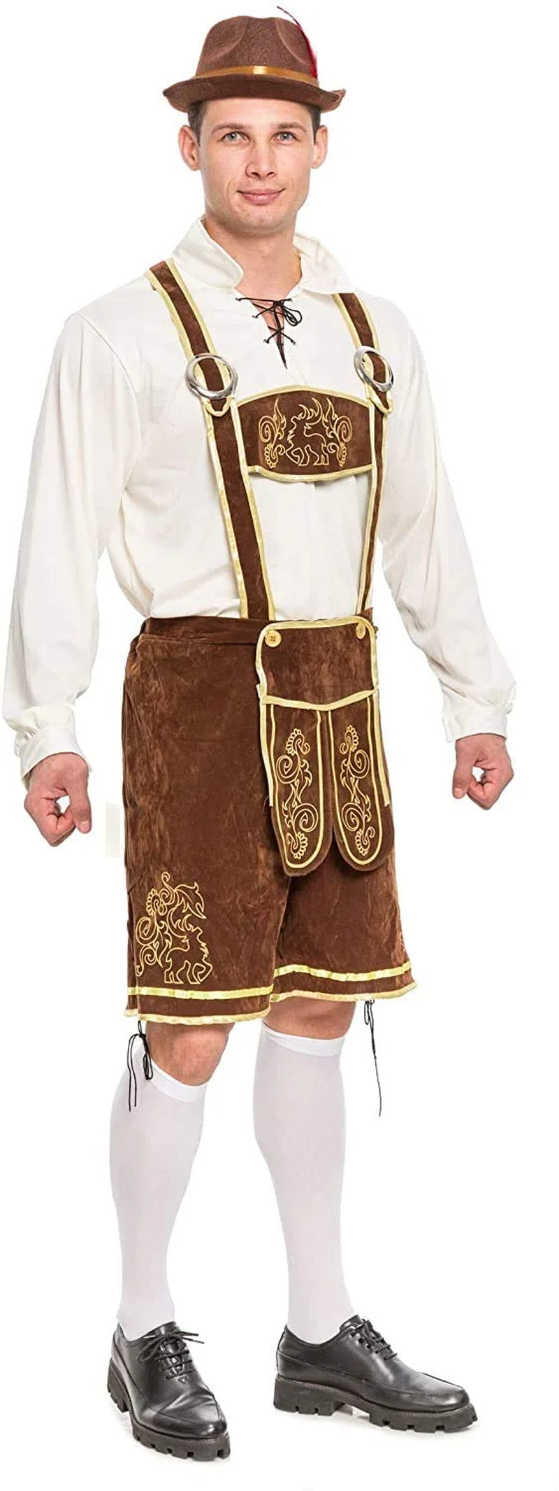 Men's German Bavarian Oktoberfest Costume Set Beer Hat for Adults Halloween