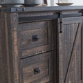 Rustic Charm 5-Drawer Dresser - Farmhouse Barn Door Storage Cabinet for Bedroom or Living Room