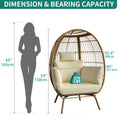 CozyNest Wicker Egg Chair - Oversized Lounger with Stand & Cushions for Outdoor Patio