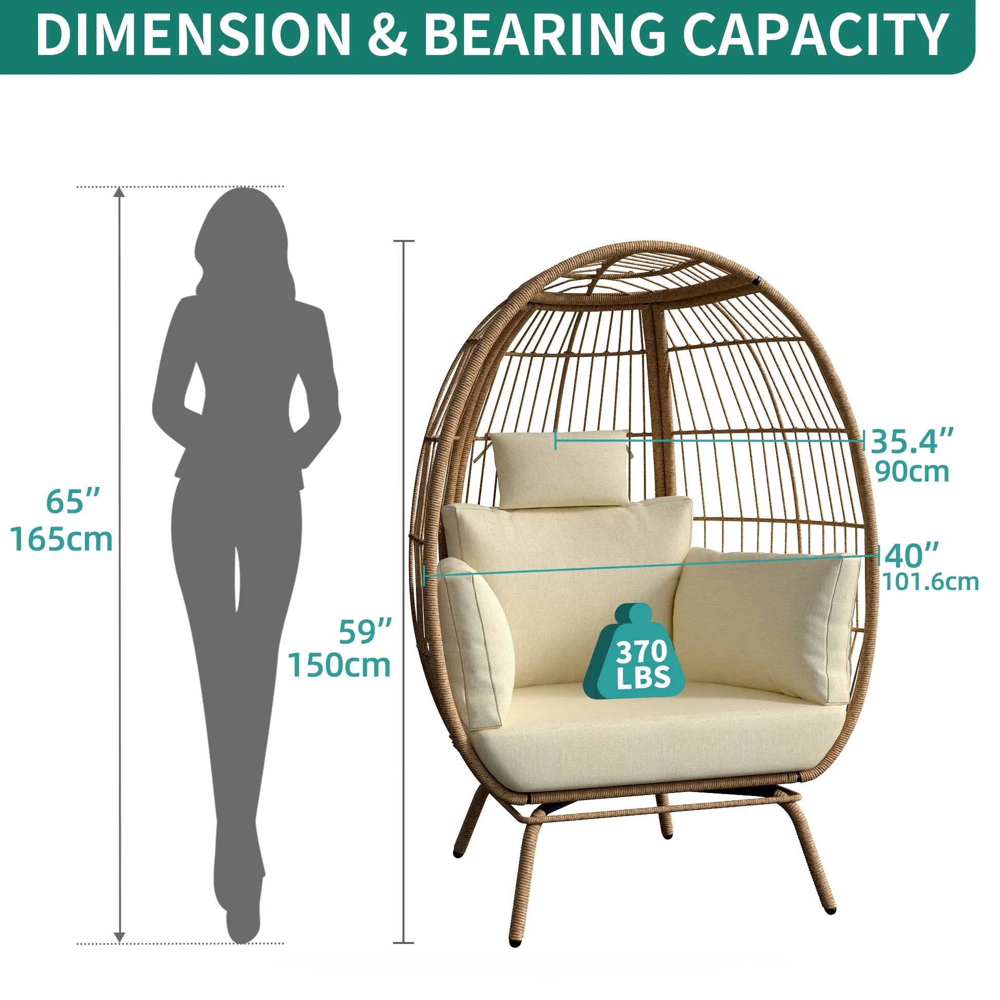 CozyNest Wicker Egg Chair - Oversized Lounger with Stand & Cushions for Outdoor Patio