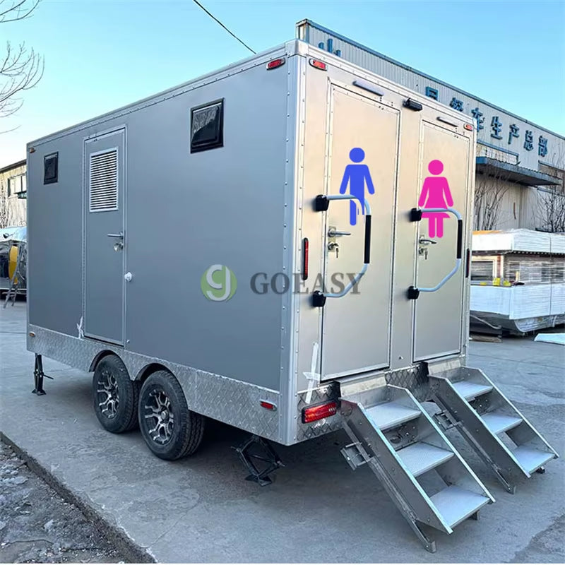 Best-Selling Luxury Restroom Trailer Mobile Luxury Bathroom Trailer Portable Toilet Trailer for Outdoor Weddings and Receptions
