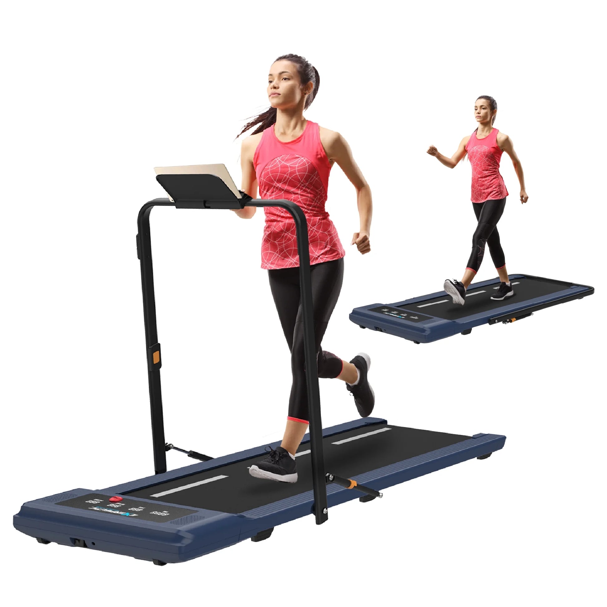 StrideFit Electric Walking Desk Treadmill - Blue, 400 Lb Capacity