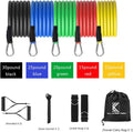 Resistance Bands Sets (11Pcs), Workout Equipment, Exercise Bands for Home Gym with Handles, Door Anchor, Ankle Straps, Carrying Bag for Workout Set - Fitness Bands for Men and Women