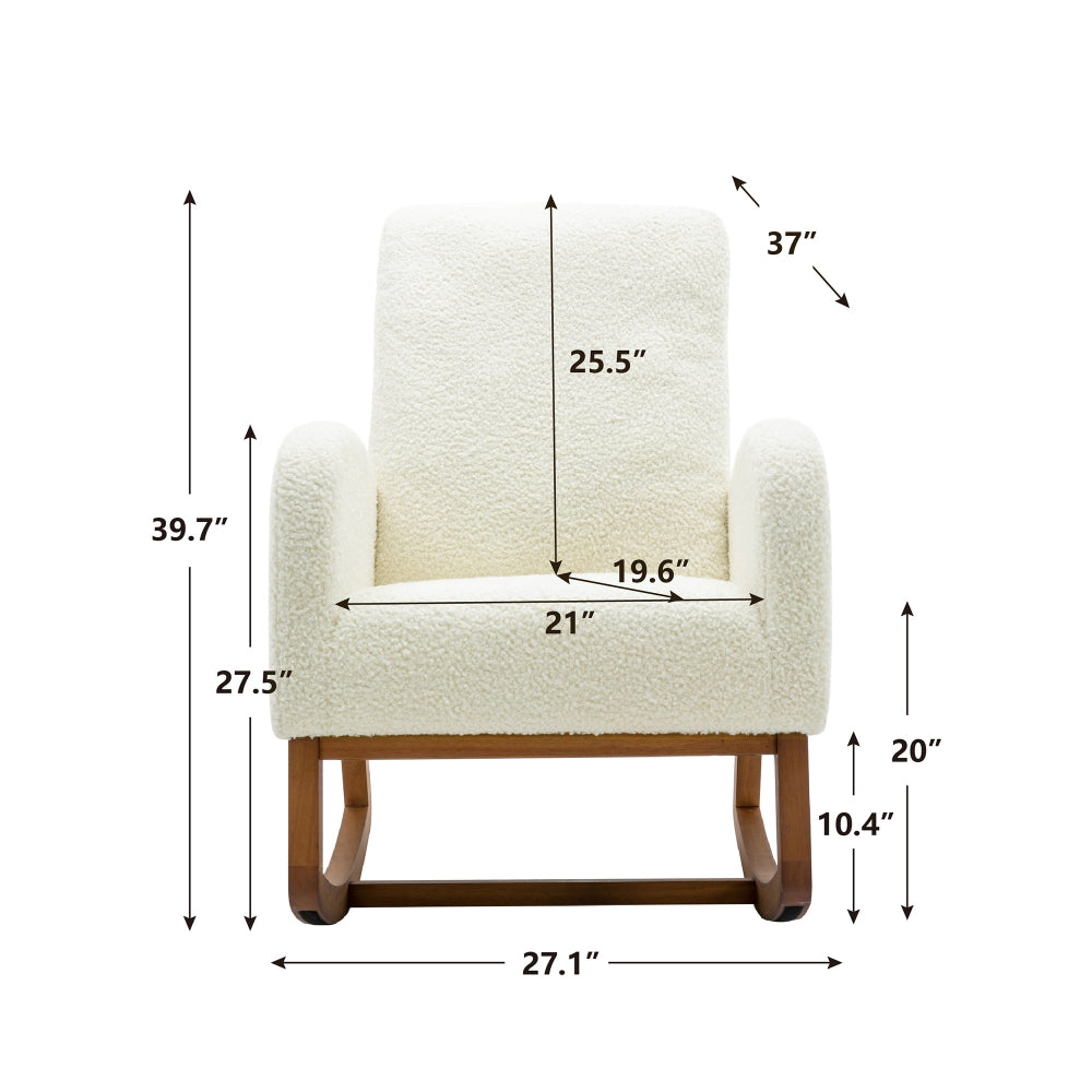 CozyGlide Rocking Chair - Upholstered Accent Armchair with Padded Seat & Side Pocket