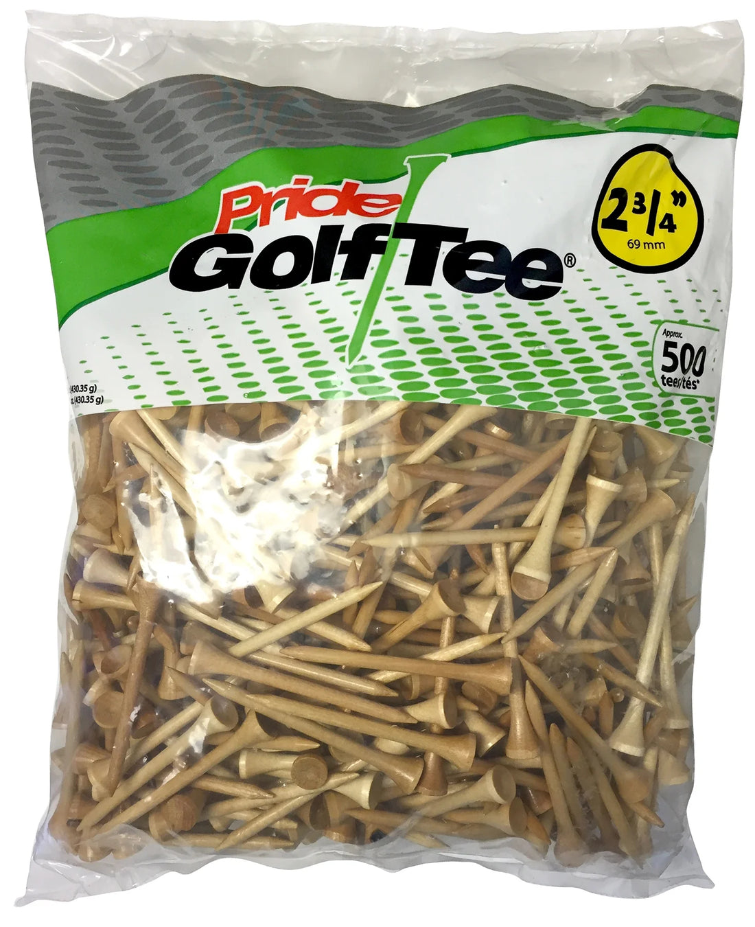 Natural Pride Golf Tees - 2.75 Inch, 500 Count Wooden Golf Tees