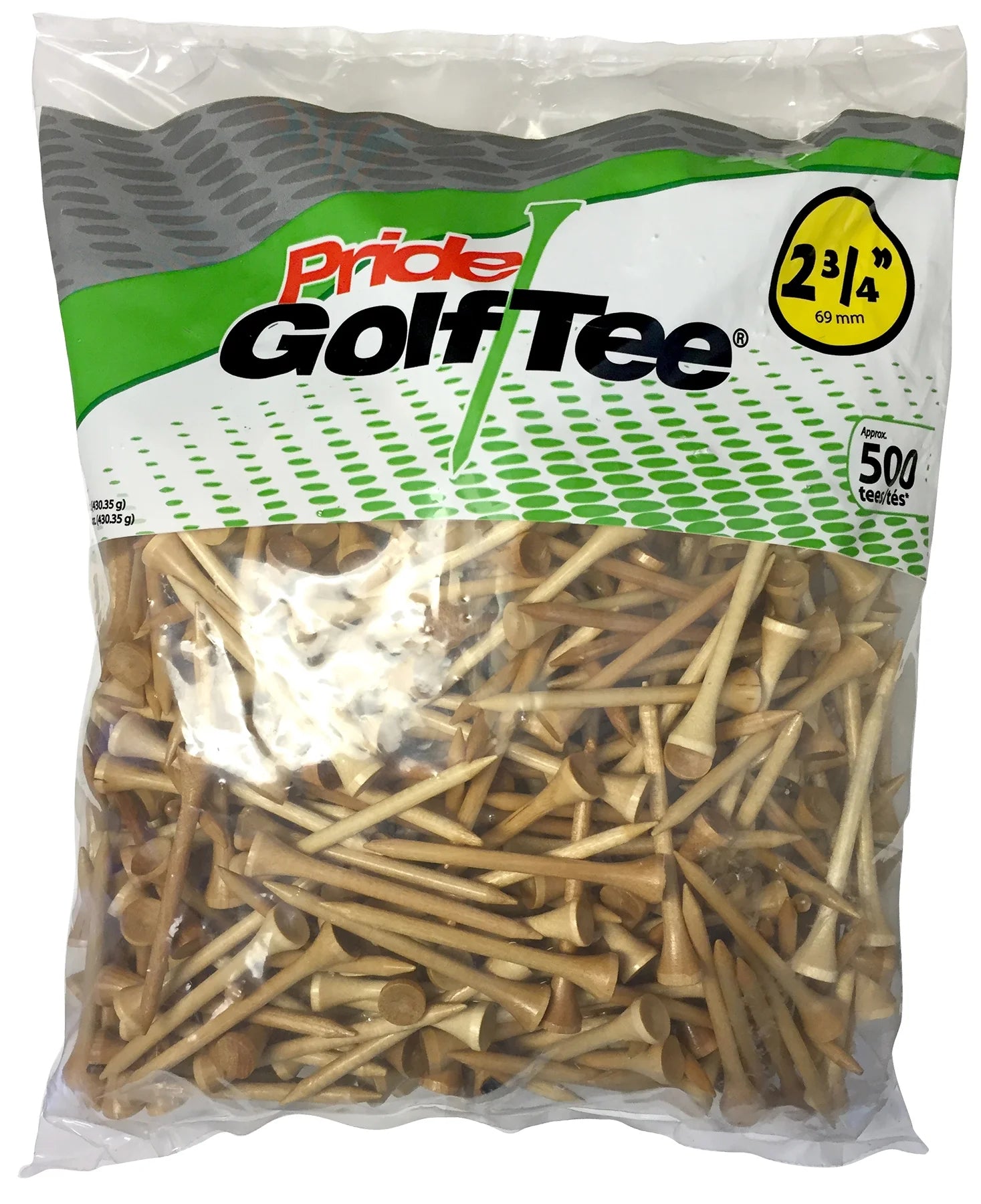 Natural Pride Golf Tees - 2.75 Inch, 500 Count Wooden Golf Tees