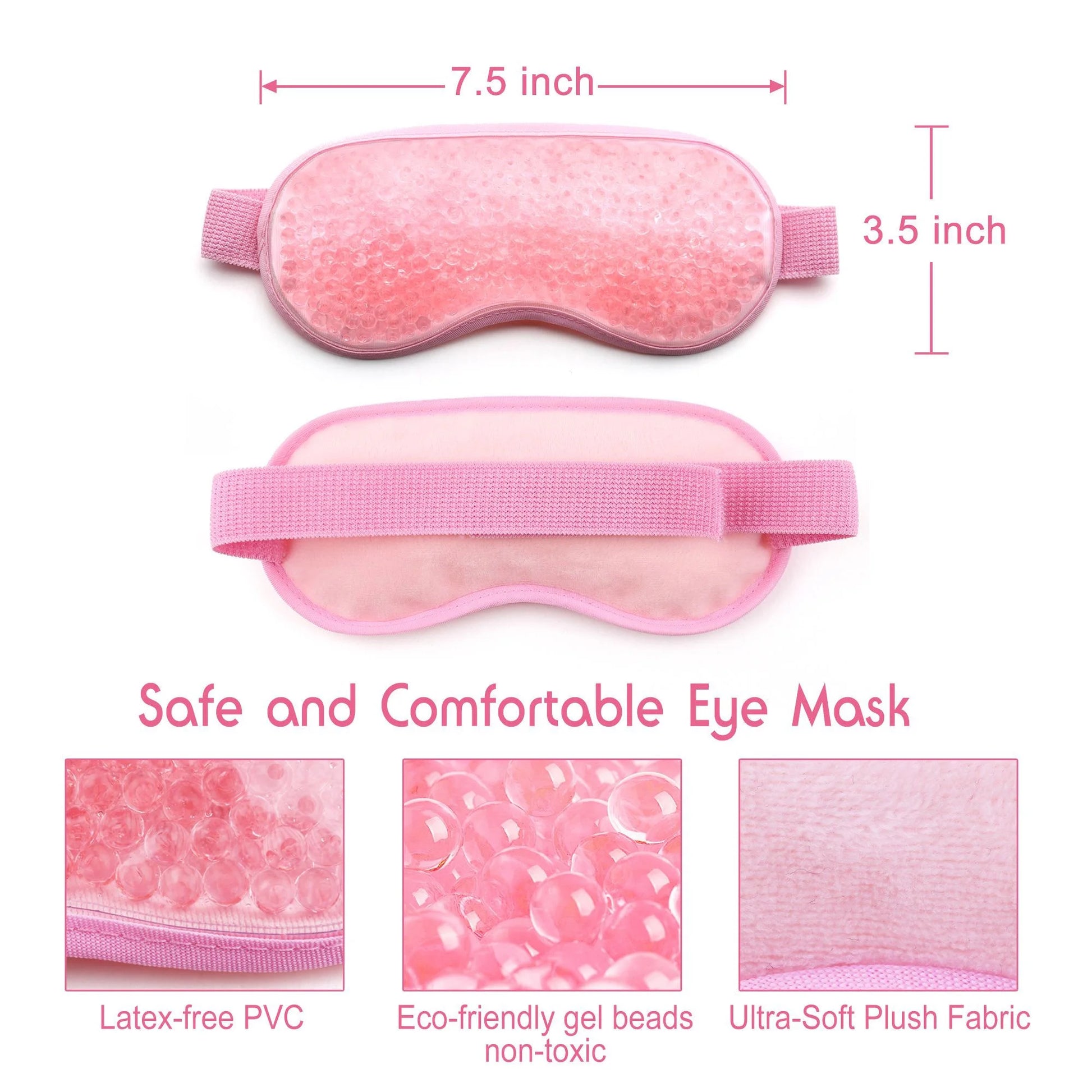 Gel Eye Mask, Reusable Puffy Beads Ice Pack for Hot Cold Therapy
