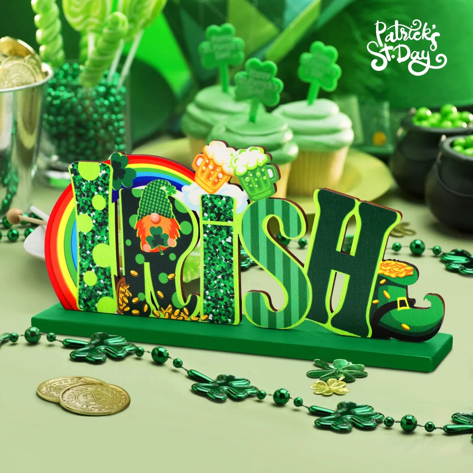3 Pcs St. Patrick'S Day Decorations Cute Saint Patricks Day Decorations Home Decor Shamrock Decorations Irish Table Decorations (Green)