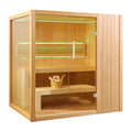 STHE4INNY Canadian Hemlock 4-6 Person Indoor Sauna - Wet & Dry with 4.5 Kw Heater