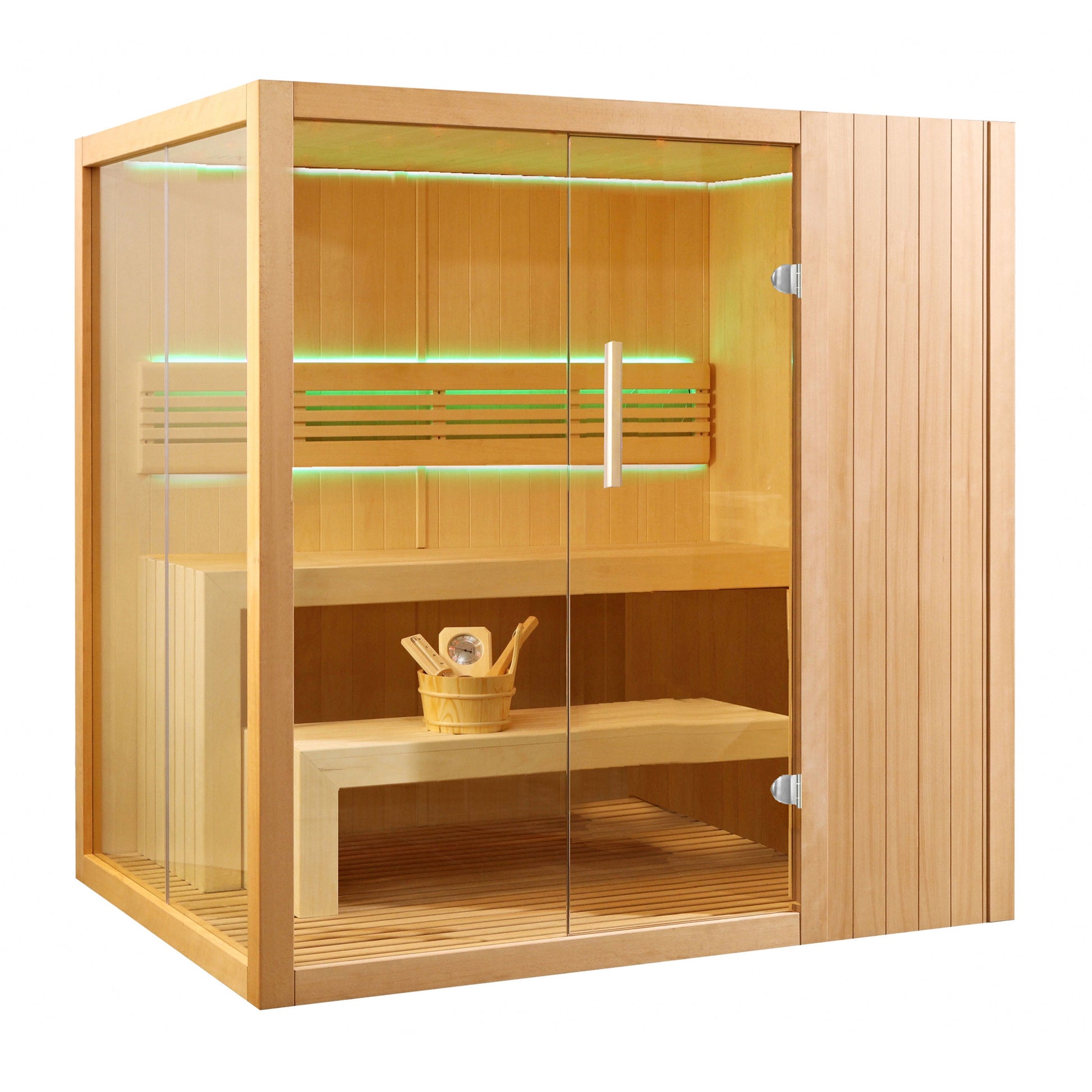 STHE4INNY Canadian Hemlock 4-6 Person Indoor Sauna - Wet & Dry with 4.5 Kw Heater