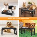 ElevatePro Adjustable Raised Dog Bowl Stand - 5 Heights with 2 Stainless Steel 42Oz Bowls for Dogs & Cats