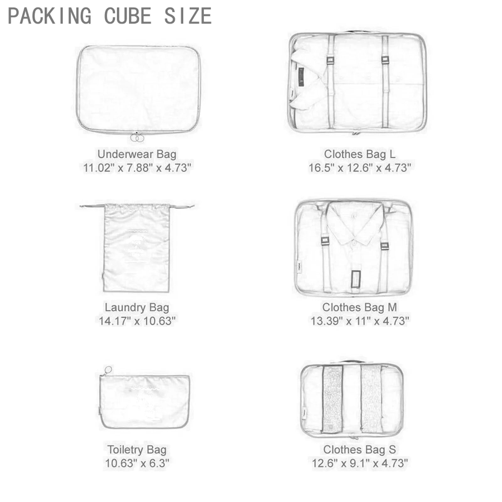 PackMate Set - 6 Travel Luggage Organizers for Efficient Packing