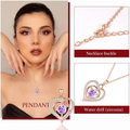 EverLove Rose Gift Set - 925 Sterling Silver Double Heart Necklace for Her, Anniversary, Valentine's, Birthday, Christmas