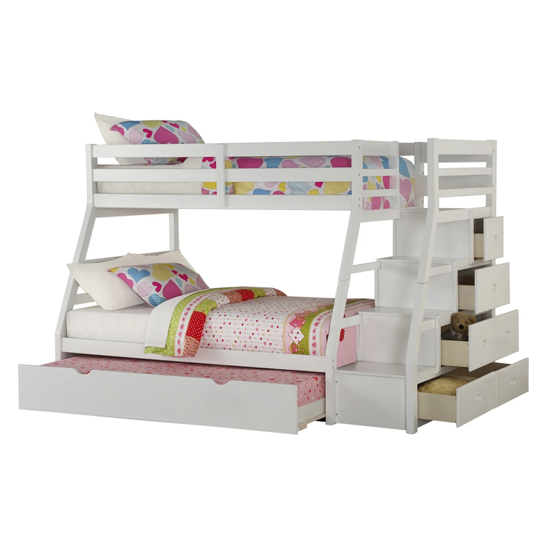Jason Loft Haven - Rustic Wooden Twin over Full Bunk Bed with Classic Frame Design