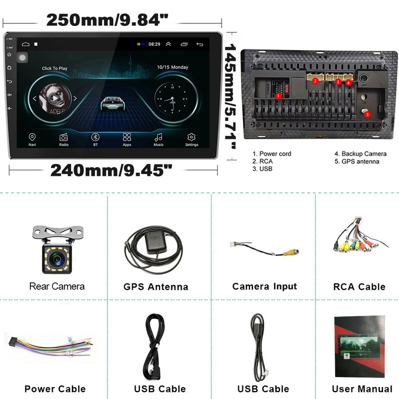 AccordTech Touch Display - 10.1" Android Car Stereo for Honda Accord 2003-2007, GPS, Bluetooth, Wifi, Camera