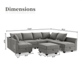 GreyComfort Luxe Sofa Set - Modern Living Room Furniture with Storage Ottomans for Stylish Spaces
