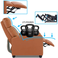 BestOffice Zero Gravity Recliner Chair - PU Leather Contemporary Manual Recliner, Black