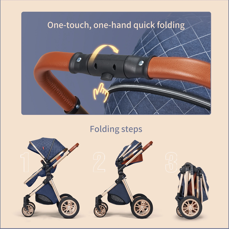 BlueSky Baby Stroller - Foldable, Reversible, Unisex Design