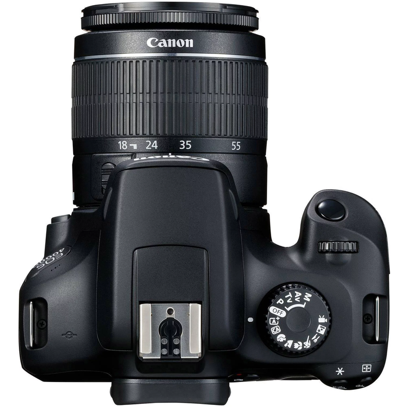 Canon EOS 4000D Rebel T100 DSLR Bundle - EF-S 18-55mm Lens, Sandisk 64GB Card, Photography Kit
