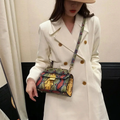 Serpentine Luxe - Women’s Snakeskin Leather Shoulder Bag, Small Square Clutch Purse, Designer Evening Handbag
