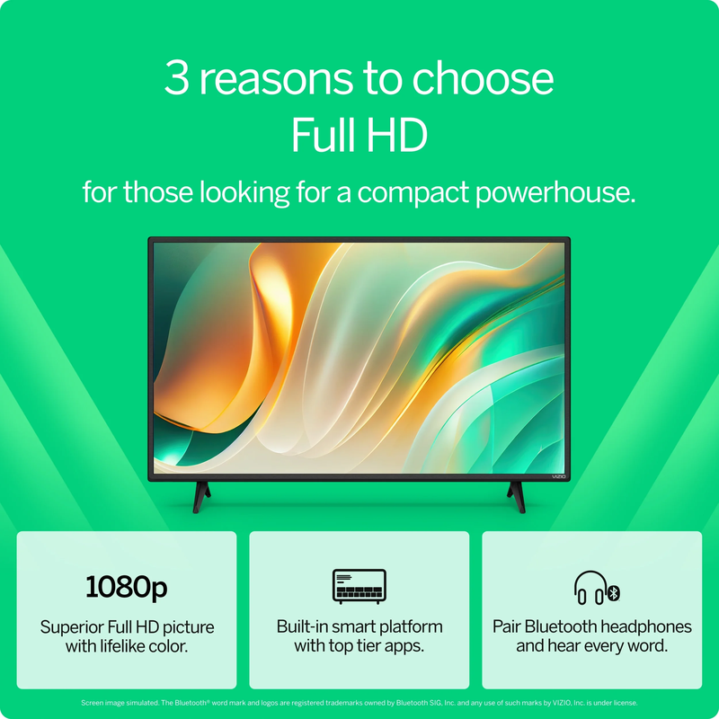 VFD40M-08 40-Inch Full HD Smart LED TV - 1080P High-Definition Entertainment Display (New)