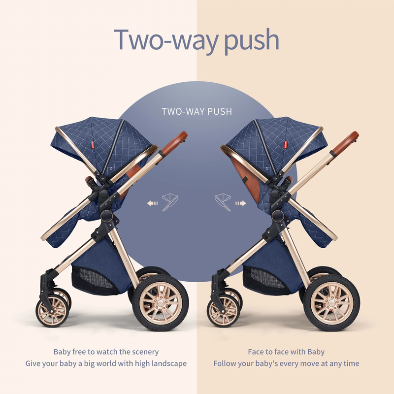 BlueSky Baby Stroller - Foldable, Reversible, Unisex Design