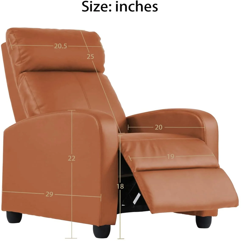 BestOffice Zero Gravity Recliner Chair - PU Leather Contemporary Manual Recliner, Black