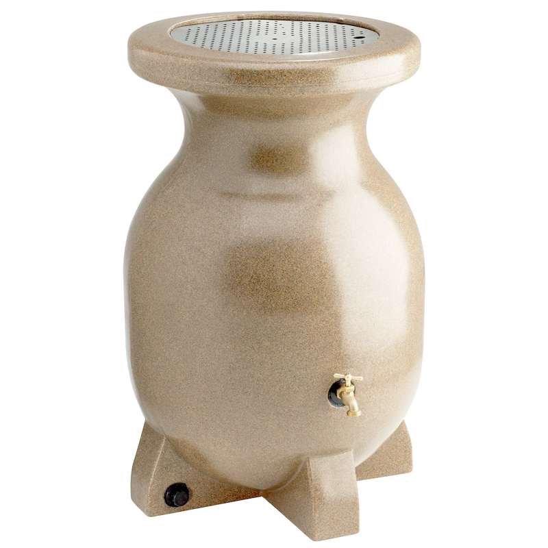 EcoFlow 55 Gallon Rain Barrel - Beige 210L Eco-Friendly Water Collection System, Durable & Corrosion-Resistant