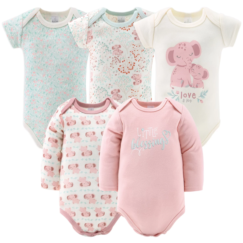 BlossomBaby Layette Set - 30-Piece Newborn Essentials, Pink Floral Elephant Theme, 0-3 Months Gift Bundle