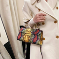 Serpentine Luxe - Women’s Snakeskin Leather Shoulder Bag, Small Square Clutch Purse, Designer Evening Handbag
