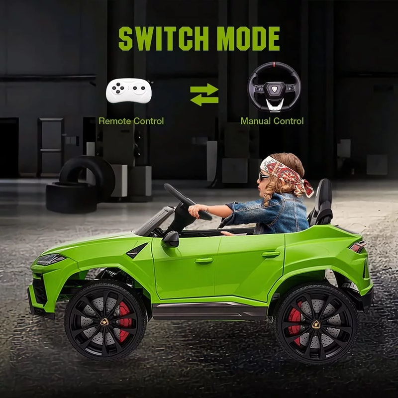 Lamborghini Urus 12V Ride-On Car - Green Electric Vehicle for Kids with Remote, MP3, LED Lights