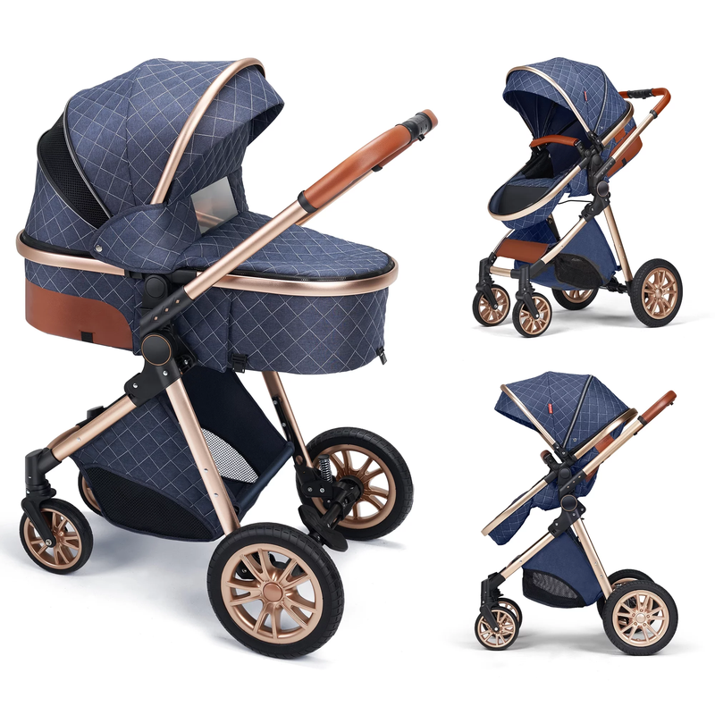 BlueSky Baby Stroller - Foldable, Reversible, Unisex Design