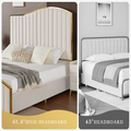 Royal Elegance King Size Bed Frame - Vertical Channel Gold Trim Headboard & Footboard