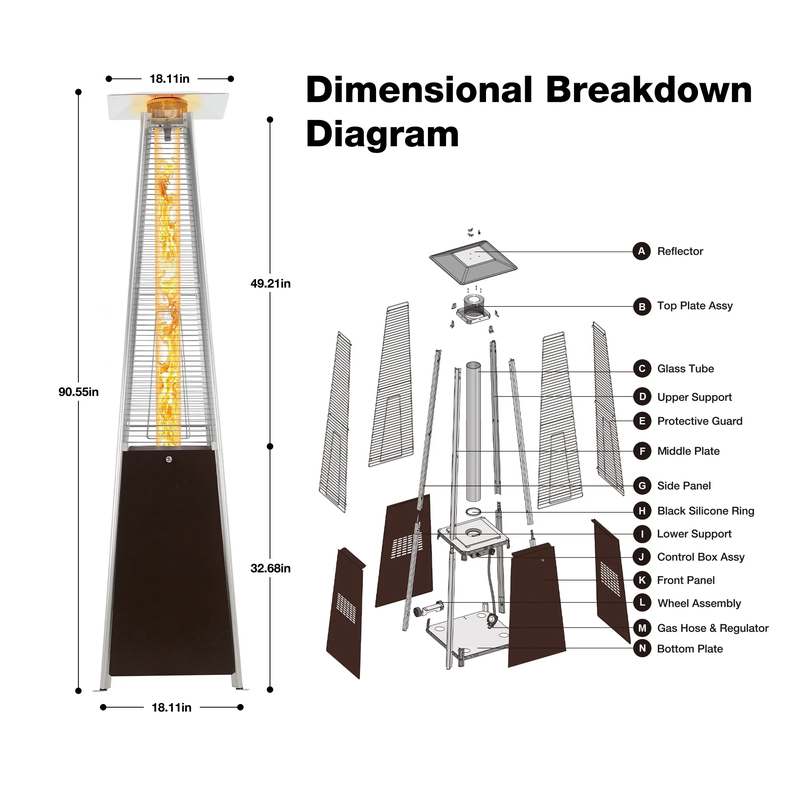 BronzeHeat 48000 BTU Propane Patio Heater – Outdoor Warmth Solution