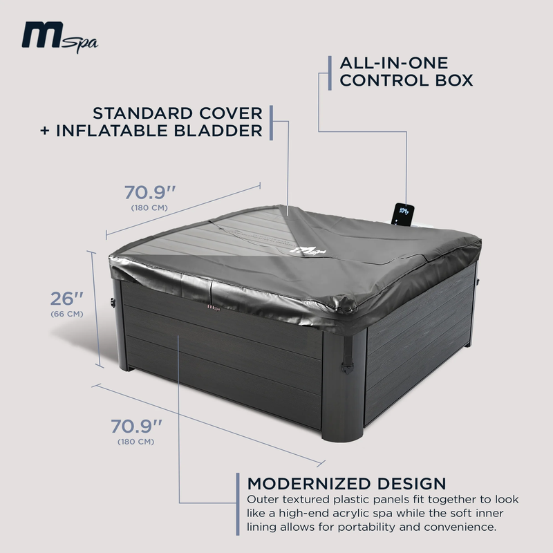 Oslo Bliss Spa - Square Hot Tub with Durable Exterior & Soft Interior
