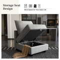 GreyComfort Luxe Sofa Set - Modern Living Room Furniture with Storage Ottomans for Stylish Spaces