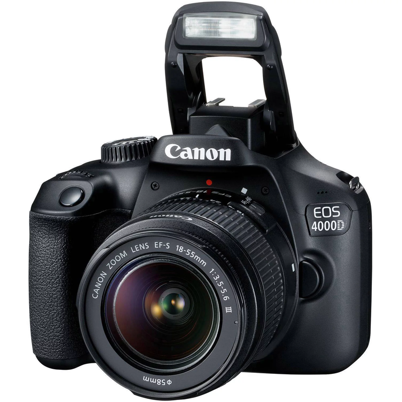 Canon EOS 4000D Rebel T100 DSLR Bundle - EF-S 18-55mm Lens, Sandisk 64GB Card, Photography Kit