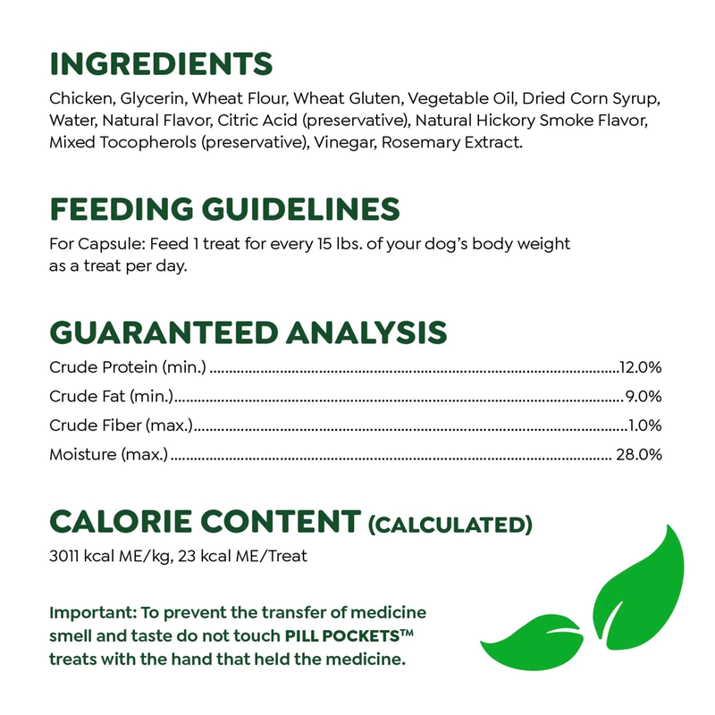 HealthyBites Dog Treats - Chicken Flavor Pill Pockets for Dogs, Capsule Size, 7.9 Oz (30 Count)