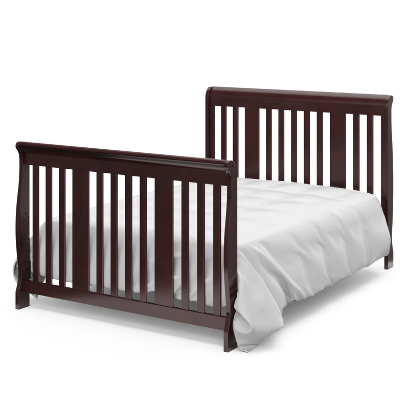 Portofino 5-in-1 Convertible Crib with Changer - Espresso Wood Finish Nursery Essential for Infants & Toddlers