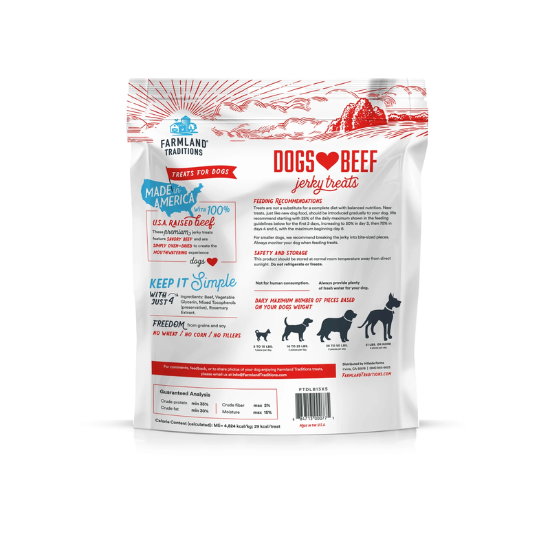 2-Pack Dogs Love Beef Jerky Treats - Air-Dried Savory Dog Snacks, Beef Flavor, 13.5 oz Bags