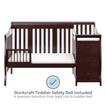 Portofino 5-in-1 Convertible Crib with Changer - Espresso Wood Finish Nursery Essential for Infants & Toddlers