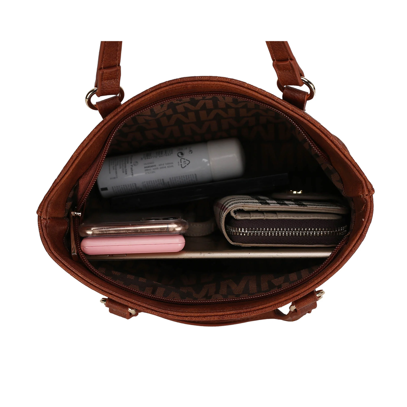 Edelyn Signature Vegan Leather Tote Bag Set - 4 Pcs Women’s Embossed Collection by Mia K