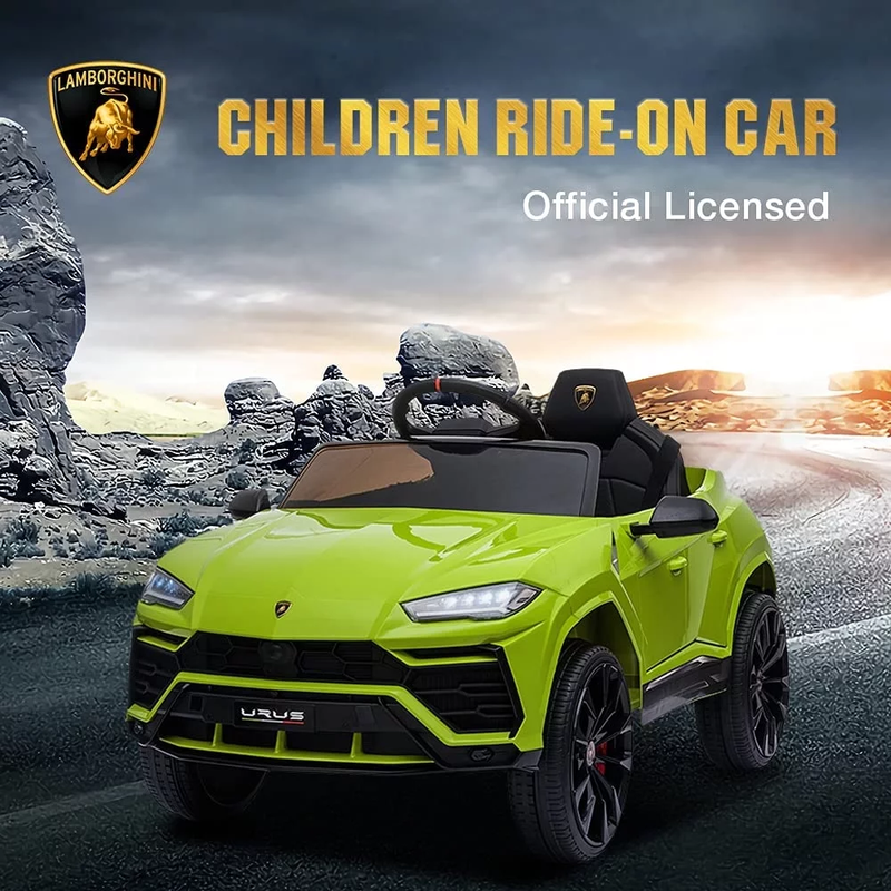 Lamborghini Urus 12V Ride-On Car - Green Electric Vehicle for Kids with Remote, MP3, LED Lights